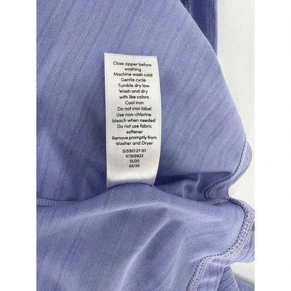 Athleta Speedlight Long Sleeve Seamless Purple 1/4 Zip Shirt Large Excellent UC - Picture 7 of 8